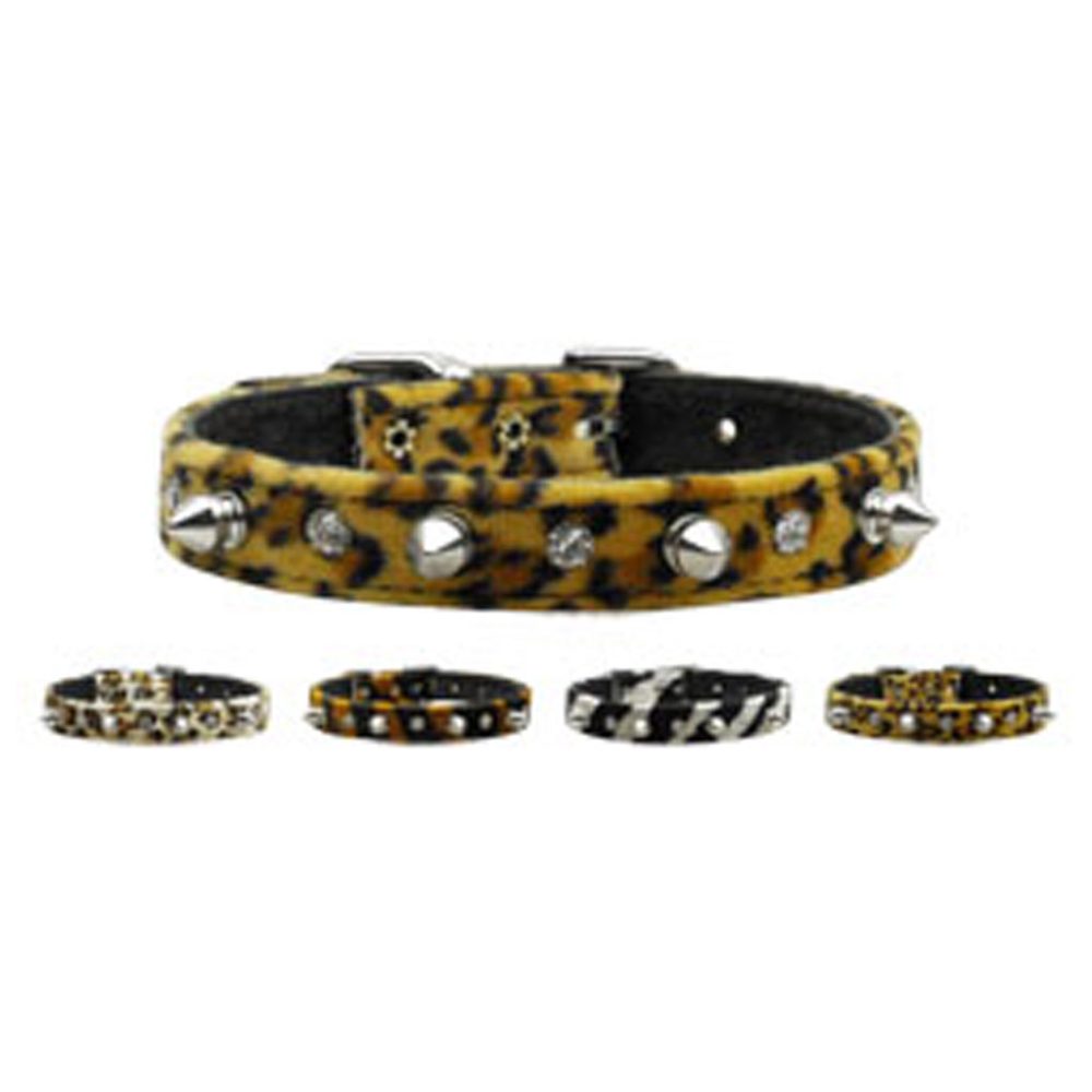 Animal Print Spike and Jewel Dog Collar