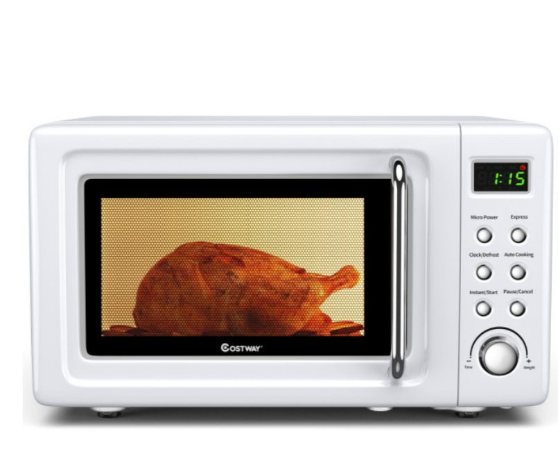 0.9 Cu.ft Microwave Oven Retro In White